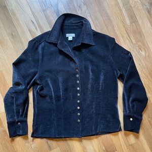 Velvety button up blouse